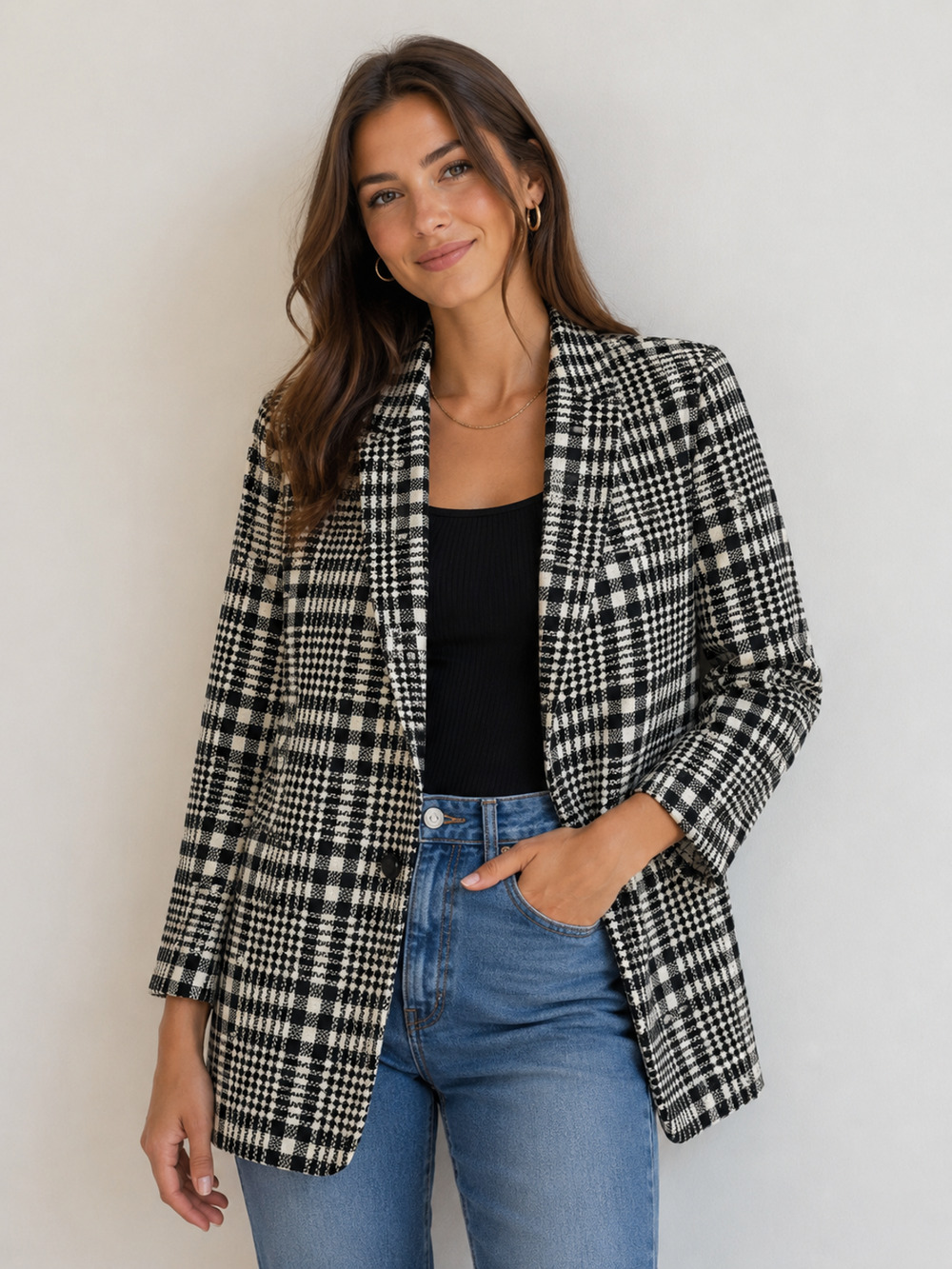 Vintage Jos. A. Bank Clothiers Womens Tweed Blazer Size 6 Texture Cottagecore